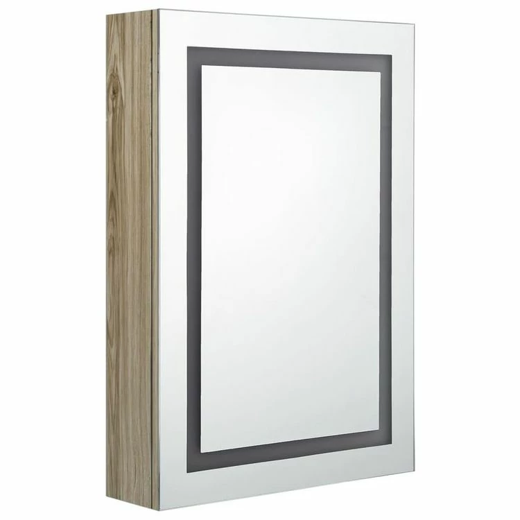VIDAXL Armoire De Salle De Bain A Miroir LED Chene 50x13x70 Cm 3 VIDAXL Armoire De Salle De Bain A Miroir LED Chene 50x13x70 Cm – Image 3