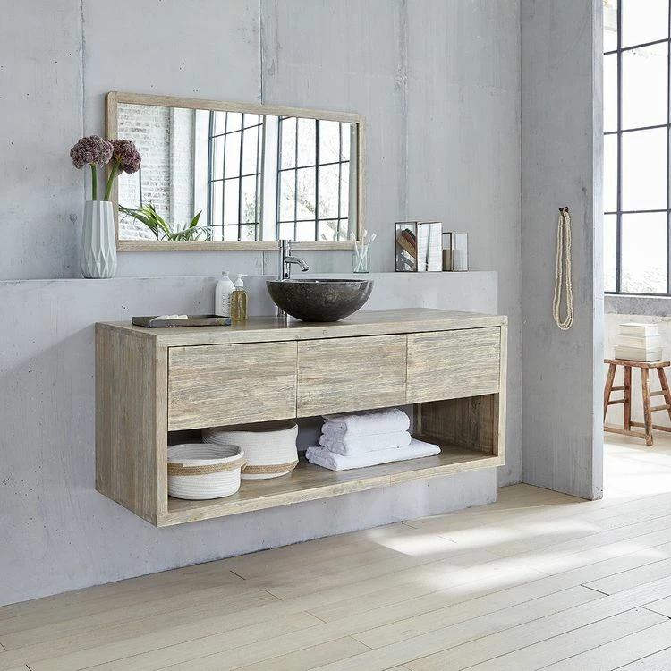 BOIS DESSUS BOIS DESSOUS Meuble Sous Vasque En Hévéa Massif Suspendu 150 Cm 1 BOIS DESSUS BOIS DESSOUS Meuble Sous Vasque En Hévéa Massif Suspendu 150 Cm