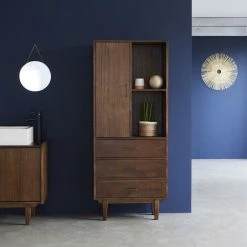 BOIS DESSUS BOIS DESSOUS Colonne De Salle De Bain En Mindi Massif Finition Noyer