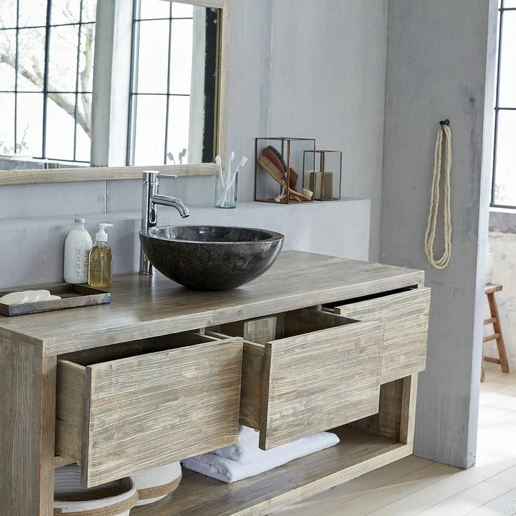 BOIS DESSUS BOIS DESSOUS Meuble Sous Vasque En Hévéa Massif Suspendu 150 Cm 3 BOIS DESSUS BOIS DESSOUS Meuble Sous Vasque En Hévéa Massif Suspendu 150 Cm – Image 3