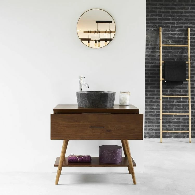 BOIS DESSUS BOIS DESSOUS Meuble Sous Vasque En Mindi Massif 80 Cm 3 BOIS DESSUS BOIS DESSOUS Meuble Sous Vasque En Mindi Massif 80 Cm – Image 3