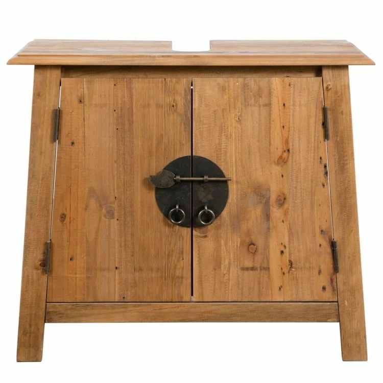 VIDAXL Meuble-lavabo De Salle De Bains Pin Massif Recycle 70x32x63 Cm 2 VIDAXL Meuble-lavabo De Salle De Bains Pin Massif Recycle 70x32x63 Cm – Image 2
