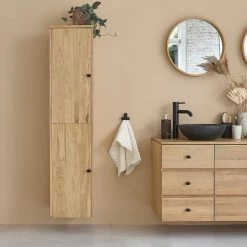 BOIS DESSUS BOIS DESSOUS Colonne De Salle De Bain En Bois De ChĂȘne