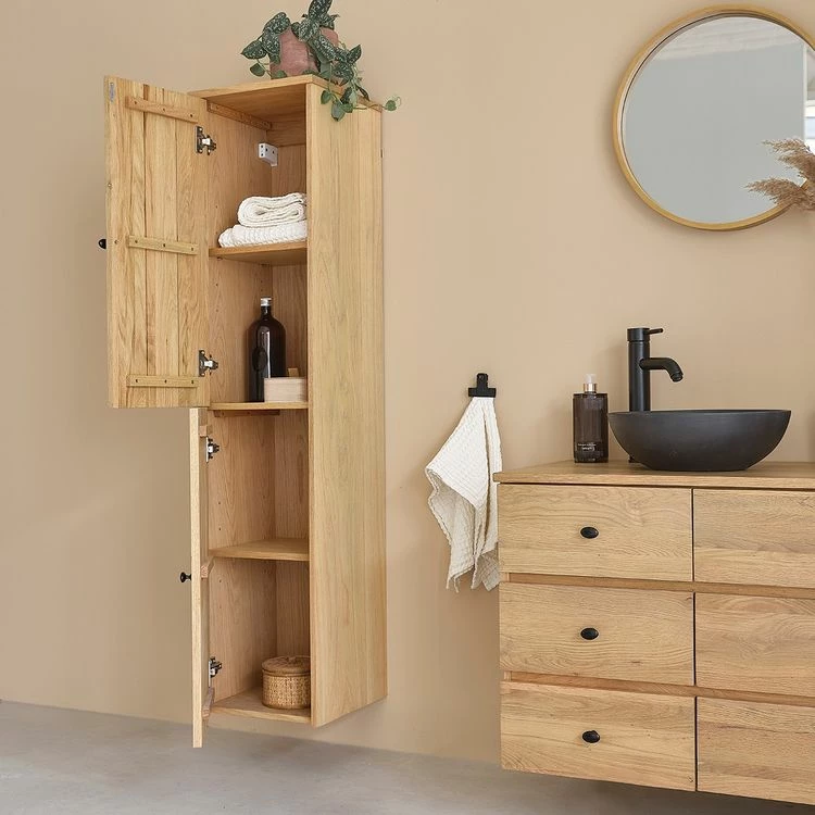 BOIS DESSUS BOIS DESSOUS Colonne De Salle De Bain En Bois De Chêne 3 BOIS DESSUS BOIS DESSOUS Colonne De Salle De Bain En Bois De Chêne – Image 3