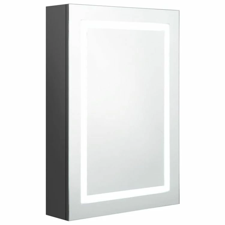 VIDAXL Armoire De Salle De Bain A Miroir LED Gris 50x13x70 Cm 2 VIDAXL Armoire De Salle De Bain A Miroir LED Gris 50x13x70 Cm – Image 2