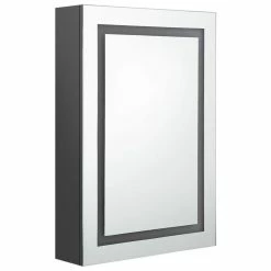 VIDAXL Armoire De Salle De Bain A Miroir LED Gris 50x13x70 Cm 8 VIDAXL Armoire De Salle De Bain A Miroir LED Gris 50x13x70 Cm -Paris Prix boutique B2CD 1901