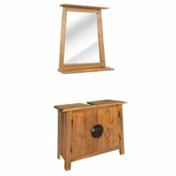 VIDAXL Mobilier De Salle De Bain Bois De Pin Massif Recycle