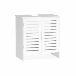 ALICE'S HOME Meuble Sous Lavabo - Rivage - 1 étagère. 2 Portes Ajourées. 2 Niveaux De Rangement