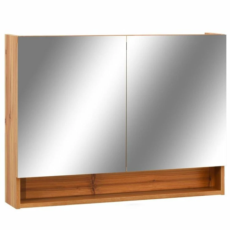 VIDAXL Armoire A Miroir De Salle De Bain LED Chene 80x15x60 Cm MDF 2 VIDAXL Armoire A Miroir De Salle De Bain LED Chene 80x15x60 Cm MDF – Image 2
