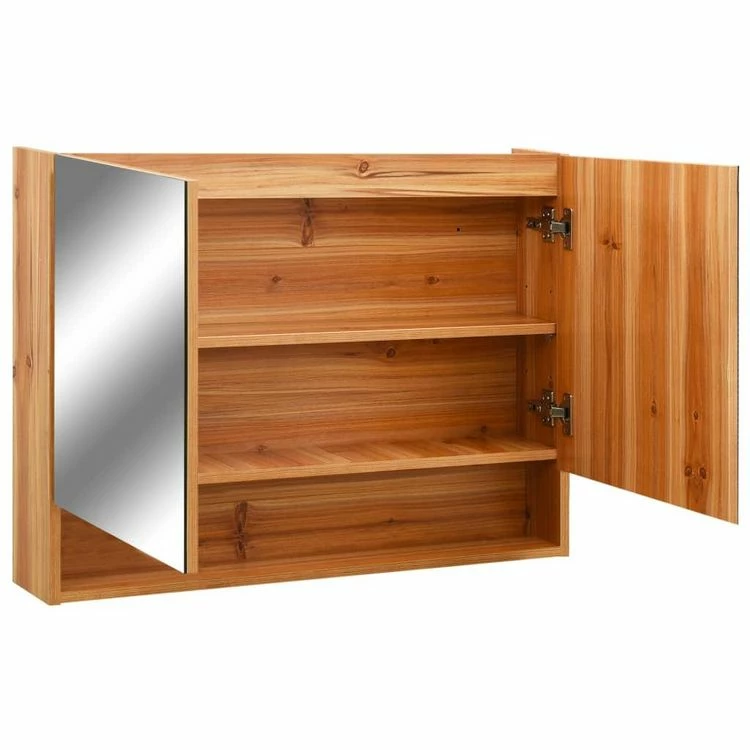 VIDAXL Armoire A Miroir De Salle De Bain LED Chene 80x15x60 Cm MDF 5 VIDAXL Armoire A Miroir De Salle De Bain LED Chene 80x15x60 Cm MDF – Image 5