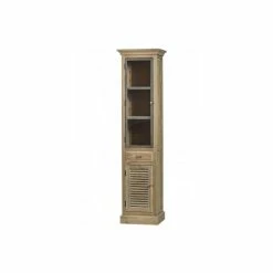 HELLIN Colonne De Salle De Bain En Bois Avec Porte VitrĂ©e Gauche - HANOĂ