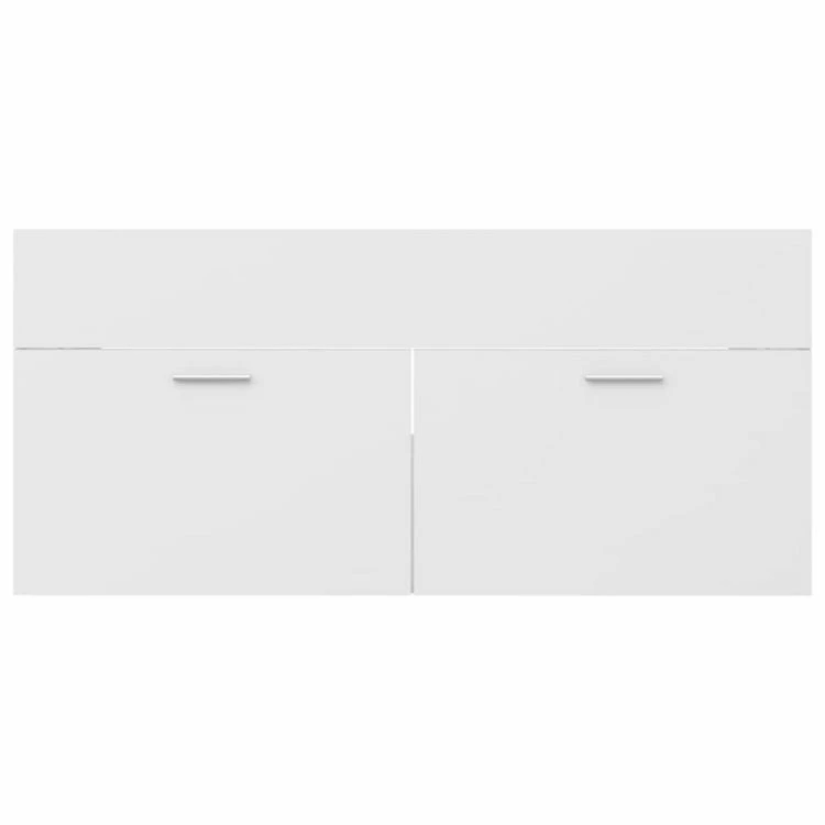 VIDAXL Armoire D'evier Avec Lavabo Integre Blanc Agglomere 6 VIDAXL Armoire D'evier Avec Lavabo Integre Blanc Agglomere – Image 6