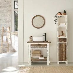 BOIS DESSUS BOIS DESSOUS Miroir En Pin Recyclé Massif Rond -Paris Prix boutique B2CD 2046