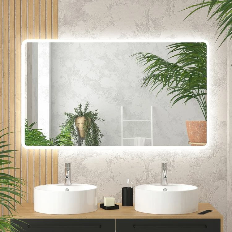 Aurlane Miroir LED IP24 Réversible - 120x70cm GO RECTANGULAR LED 120 1 Aurlane Miroir LED IP24 Réversible - 120x70cm GO RECTANGULAR LED 120