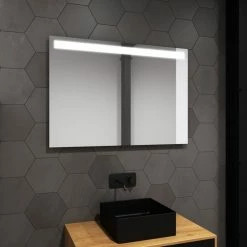 Aurlane Miroir Salle De Bain LED Auto-éclairant HIGH LINE 80x60cm