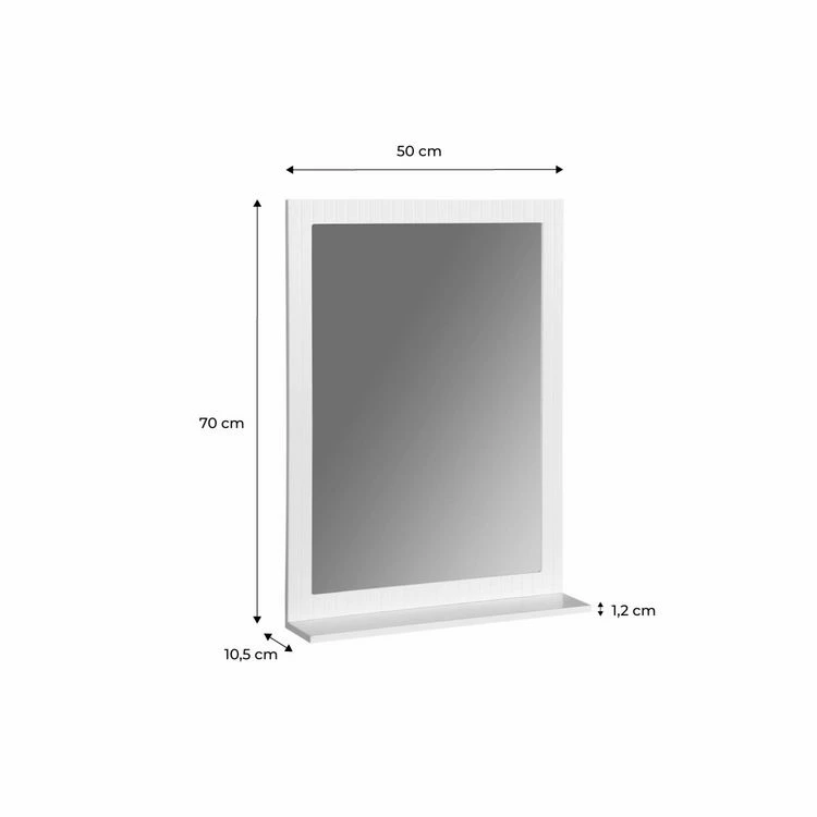 ALICE'S HOME Miroir Rectangulaire Pour Salle De Bain - Rivage - 1 étagère. L 50 X L 11.7 X H 70cm 4 ALICE'S HOME Miroir Rectangulaire Pour Salle De Bain - Rivage - 1 étagère. L 50 X L 11.7 X H 70cm – Image 4