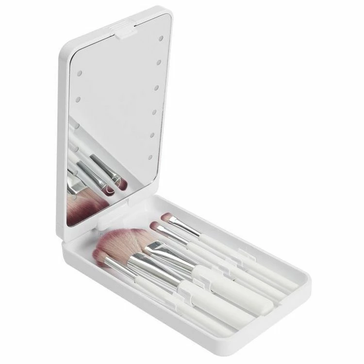 Paris Prix Miroir Led & 5 Pinceaux Maquillage 16cm Blanc 1 Paris Prix Miroir Led & 5 Pinceaux Maquillage 16cm Blanc