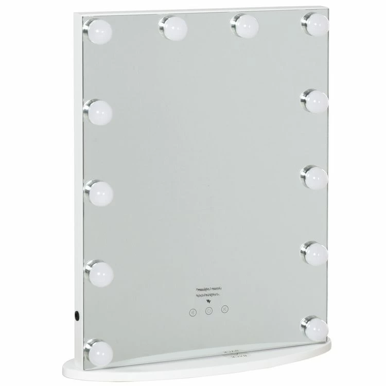 HOMCOM Miroir Maquillage Hollywood Lumineux LED Intensité Réglable Pour Coiffeuse Dim. 41L X 13P X 51H 1 HOMCOM Miroir Maquillage Hollywood Lumineux LED Intensité Réglable Pour Coiffeuse Dim. 41L X 13P X 51H