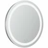 KLEANKIN Miroir Salle De Bain Lumineux LED 35 W - Dim. Ø 60 X 4H Cm - Fonction Anti-buée, Interrupteur Tactile, Luminosité Réglable - Alu. Verre