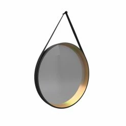 Aurlane Miroir Salle De Bain Rond - Diamètre 55cm - Noir Mat Et Finition Bronze - CIRCLE HORUS -Paris Prix boutique B2CD 2245