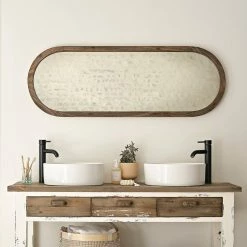 BOIS DESSUS BOIS DESSOUS Miroir En Pin Recyclé Massif Ovale