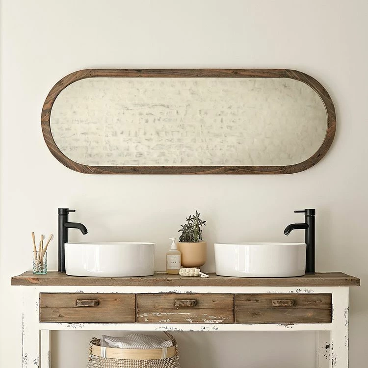 BOIS DESSUS BOIS DESSOUS Miroir En Pin Recyclé Massif Ovale 1 BOIS DESSUS BOIS DESSOUS Miroir En Pin Recyclé Massif Ovale