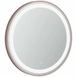 KLEANKIN Miroir Salle De Bain Lumineux LED 48 W - Dim. à 60 X 4H Cm - Interrupteur Tactile, Luminosité Réglable - Alu. Coloris Or Rose
