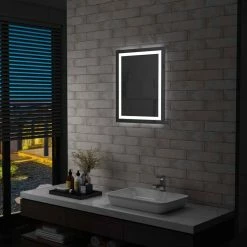 VIDAXL Miroir A LED Pour Salle De Bains Et Capteur Tactile 50x60 Cm
