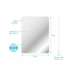 Aurlane Miroir Salle De Bain - 60x80cm - GO 7 Aurlane Miroir Salle De Bain - 60x80cm - GO -Paris Prix boutique B2CD 2292