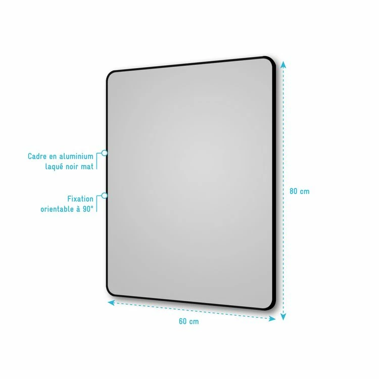 Aurlane Miroir Salle De Bain Rectangle 60x80cm - Encadrement En Aluminium - HOB 60 4 Aurlane Miroir Salle De Bain Rectangle 60x80cm - Encadrement En Aluminium - HOB 60 – Image 4