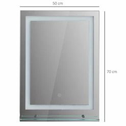HOMCOM Miroir Lumineux LED 22 W Interrupteur Tactile étagère Intégrée 50L X 4l X 70H Cm 8 HOMCOM Miroir Lumineux LED 22 W Interrupteur Tactile étagère Intégrée 50L X 4l X 70H Cm -Paris Prix boutique B2CD 2321