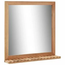 VIDAXL Miroir De Salle De Bain 60 X 12 X 62 Cm Bois De Noyer Massif