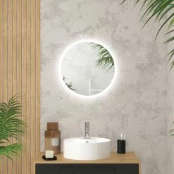 Aurlane Miroir LED IP24 Réversible - 50x50cm GO ROUND LED 50