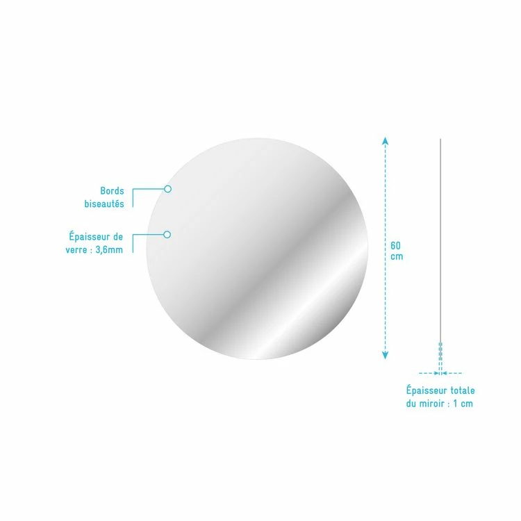 Aurlane Miroir Salle De Bain - Ø60cm - GO 4 Aurlane Miroir Salle De Bain - Ø60cm - GO – Image 4