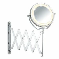 Wenko Miroir Mural Grossissant Rétro-éclairé Par LED - Diam. 15 Cm