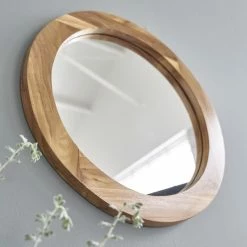 BOIS DESSUS BOIS DESSOUS Miroir En Teck Massif Rond 50 Cm -Paris Prix boutique B2CD 2359