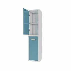 Aurlane COLONNE DE SALLE DE BAIN SCANDINAVE BLANC A SUSPENDRE - H150xP25xL35cm - NORDIK VATTEN -Paris Prix boutique B2CD 241