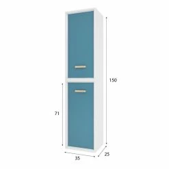 Aurlane COLONNE DE SALLE DE BAIN SCANDINAVE BLANC A SUSPENDRE - H150xP25xL35cm - NORDIK VATTEN -Paris Prix boutique B2CD 242