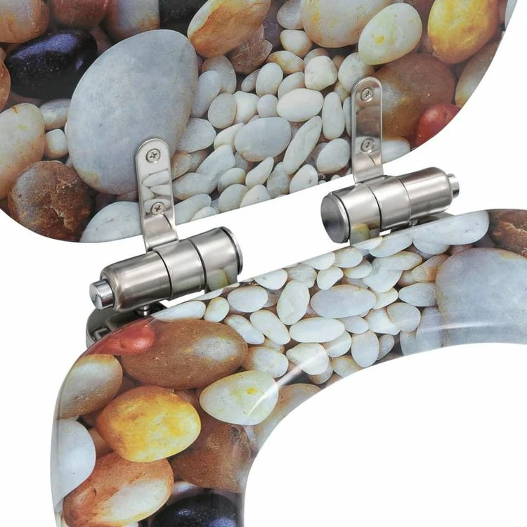 VIDAXL Siege De Toilette MDF Couvercle A Fermeture En Douceur Cailloux 6 VIDAXL Siege De Toilette MDF Couvercle A Fermeture En Douceur Cailloux – Image 6