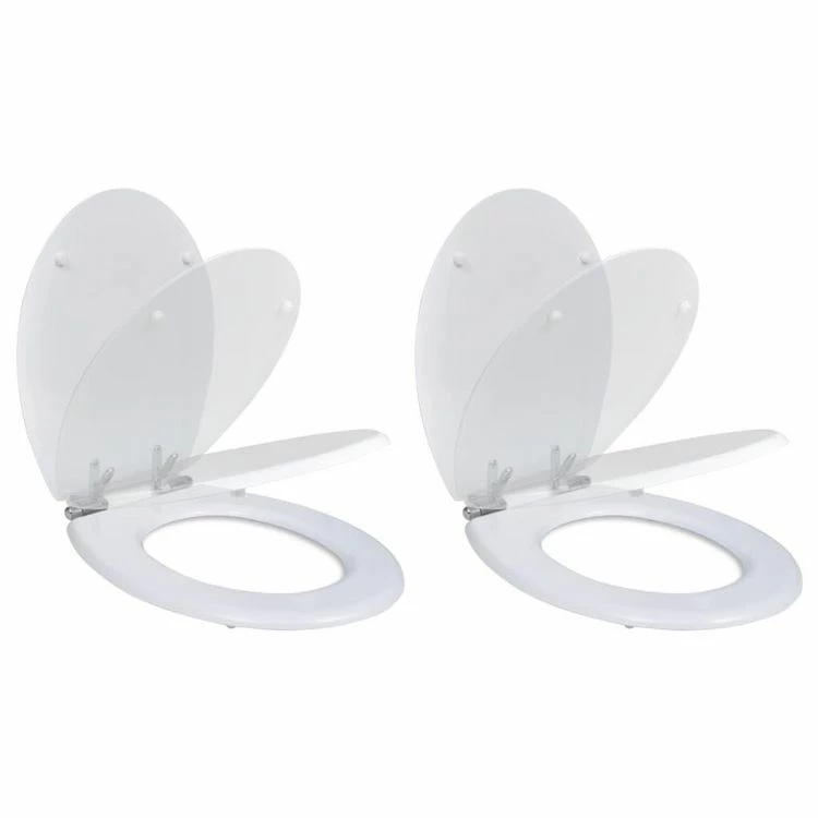 VIDAXL Siege De Toilette Et Couvercle A Fermeture Douce 2pcs MDF Blanc 1 VIDAXL Siege De Toilette Et Couvercle A Fermeture Douce 2pcs MDF Blanc