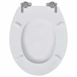 VIDAXL Siege De Toilette Et Couvercle A Fermeture Douce 2pcs MDF Blanc 10 VIDAXL Siege De Toilette Et Couvercle A Fermeture Douce 2pcs MDF Blanc -Paris Prix boutique B2CD 2448