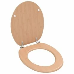 VIDAXL Siege De Toilette Avec Couvercle MDF Design Bambou