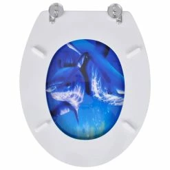 VIDAXL Sieges De Toilette Avec Couvercles 2 Pcs MDF Dauphin -Paris Prix boutique B2CD 2468