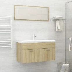 VIDAXL Ensemble De Meubles De Salle De Bain Chene Sonoma Agglomere