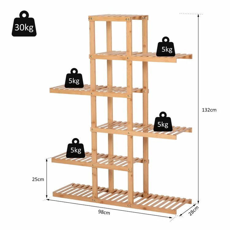 HOMCOM Etagère Salle De Bain Bambou Meuble De Rangement De Salle De Bain Design Cosy Naturel 6 Espaces De Rangement Dim. 98L X 28l X 132H Cm 3 HOMCOM Etagère Salle De Bain Bambou Meuble De Rangement De Salle De Bain Design Cosy Naturel 6 Espaces De Rangement Dim. 98L X 28l X 132H Cm – Image 3