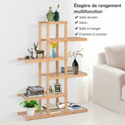HOMCOM Etagère Salle De Bain Bambou Meuble De Rangement De Salle De Bain Design Cosy Naturel 6 Espaces De Rangement Dim. 98L X 28l X 132H Cm 9 HOMCOM Etagère Salle De Bain Bambou Meuble De Rangement De Salle De Bain Design Cosy Naturel 6 Espaces De Rangement Dim. 98L X 28l X 132H Cm -Paris Prix boutique B2CD 2490