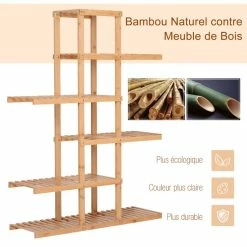 HOMCOM Etagère Salle De Bain Bambou Meuble De Rangement De Salle De Bain Design Cosy Naturel 6 Espaces De Rangement Dim. 98L X 28l X 132H Cm 10 HOMCOM Etagère Salle De Bain Bambou Meuble De Rangement De Salle De Bain Design Cosy Naturel 6 Espaces De Rangement Dim. 98L X 28l X 132H Cm -Paris Prix boutique B2CD 2491