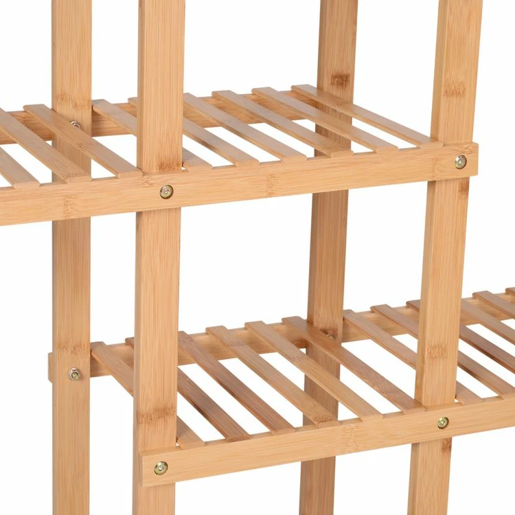 HOMCOM Etagère Salle De Bain Bambou Meuble De Rangement De Salle De Bain Design Cosy Naturel 6 Espaces De Rangement Dim. 98L X 28l X 132H Cm 6 HOMCOM Etagère Salle De Bain Bambou Meuble De Rangement De Salle De Bain Design Cosy Naturel 6 Espaces De Rangement Dim. 98L X 28l X 132H Cm – Image 6