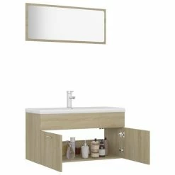 VIDAXL Ensemble De Meubles De Salle De Bain Chene Sonoma Agglomere -Paris Prix boutique B2CD 250