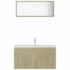 VIDAXL Ensemble De Meubles De Salle De Bain Chene Sonoma Agglomere -Paris Prix boutique B2CD 251